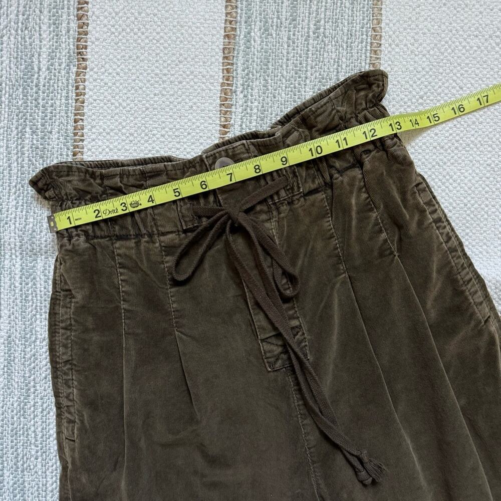 Free People Margate Dried Rosemary Green Corduroy Slouchy High Rise Pants XS - Picture 8 of 12